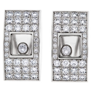 Chopard Happy Diamonds Square Earrings 18K white gold W/ Approx 1.25cts