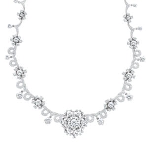 Diamond Necklace With Round And Baguette Diamonds