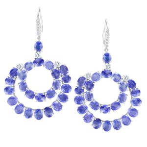 Sapphire earrings in 18k white gold