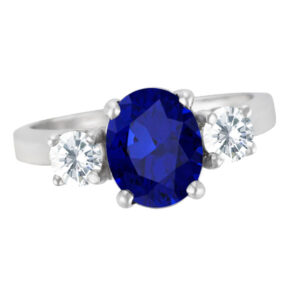 Sapphire and diamond platinum ring