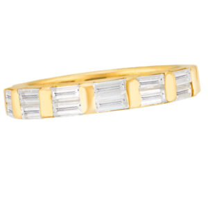 Double row baguette diamond band eternity band