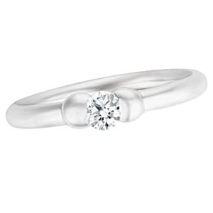 Diamond solitaire ring in 18k white gold.