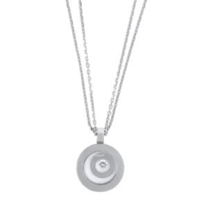 Chopard Happy Spirit diamond pendant & double 18k white gold chain