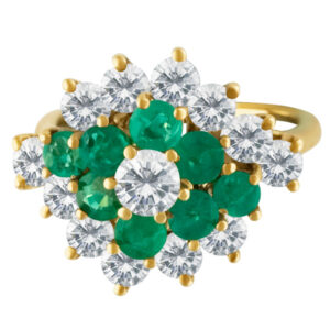 Emerald & Diamond Ring In 14k. 1.00 carats in diamonds.