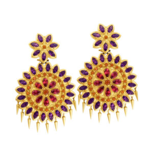 Paul Morelli "Appliqué" spiral double drop earrings in 18k