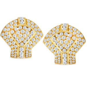 Diamond earrings with app. 2.50 cts in round diamonds