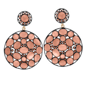 All Silver Coral Earring, 0.65 cts in diamonds & 25.15 cts in coral