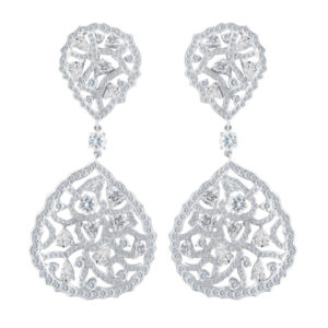 18K Rose Cut Diamond Earrings, 14.28 cts