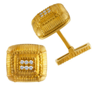 Judith Ripka cufflinks in 18k yellow gold