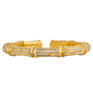 Cartier Bamboo diamond bracelet in 18k with diamonds