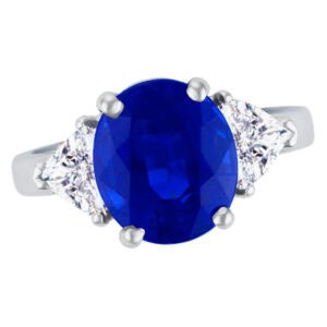 AGL Certified sapphire & diamond ring in platinum.