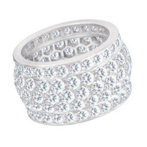 Cartier wide diamond eternity band in 18k white gold - size 53