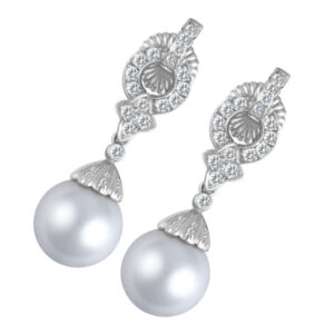 18k white gold drop earrings