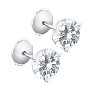 Gia Certified Round Diamond Studs 2.00 Cts (E Color- Si-1 Clarity) 2.21 cts (I Color VS-1 Clarity)