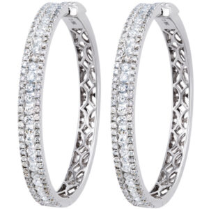 Big diamond hoops in 18k white gold