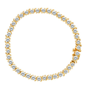 Diamond "S" link tennis bracelet in 14k, app. 5.50 carats in diamonds. Length 7".