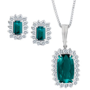 Beautiful blue/green tourmaline necklace & earring set