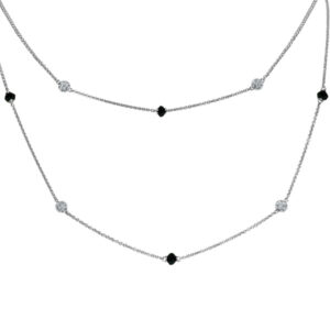 2 Strand Necklace In 14k white gold