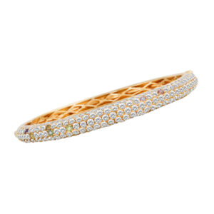 18k rose gold and diamond bangle