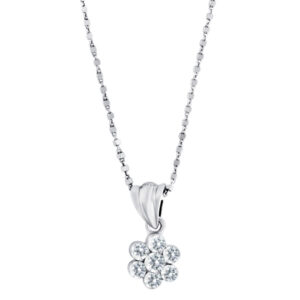 14k chain with beautiful flower diamond pendant