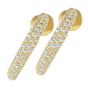 Diamond Hoop Earrings In 18k With App. 2.8 Cts Diamonds