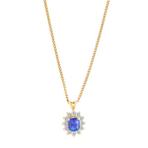 Tanzanite with diamond necklace