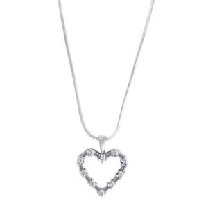 Diamond heart pendant with app. 2 cts in diamonds