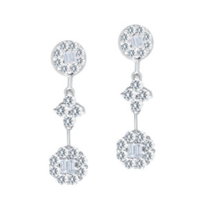 Drop earrings in 14k white gold