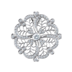 Diamond web pin/broach in 14k white gold