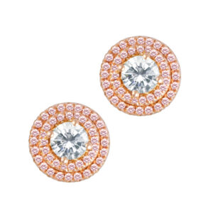 18k rose gold and diamond earrings