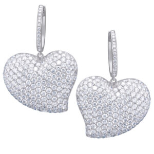 18K white gold and diamond earrings