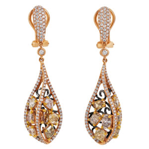 Diamond drop earrings in 18k rose gold