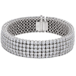 5 Rows diamond tennis-style bracelet in 18k