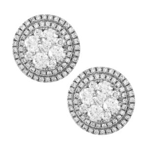 18k white gold diamond earrings