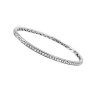 18k white gold diamond bangle