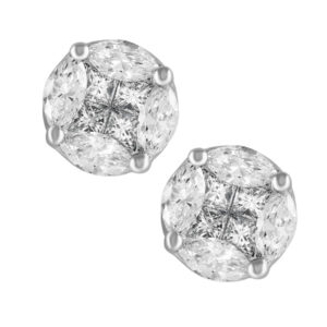 18k white gold diamond earrings