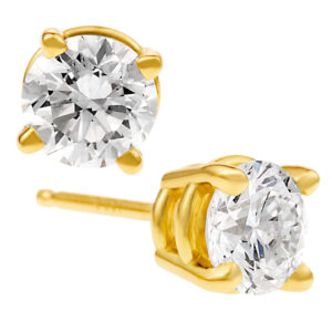 Gia Certified round diamond studs total 1.02 carats