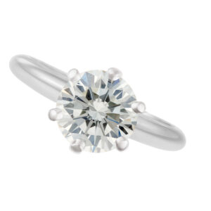 Gia Certified Round Diamond 2.19 Cts (L Color Vs2 Clarity) In A Platinum Setting With Diamonds