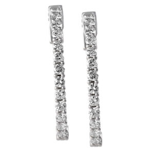 Oblong diamond hoops in 18k white gold