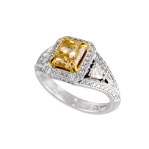 EGL certified Radiant cut Fancy Instense Yellow diamodn ring