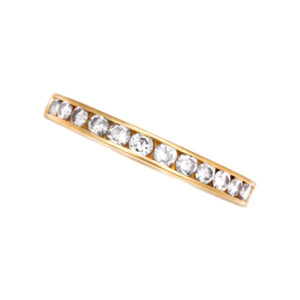 Semi Diamond Eternity Band and Ring wedding band set in 14k. 0.50 carats in diamonds. Size 6