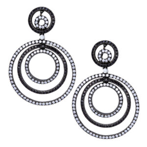 Black & white diamond earrings in 18k w/g