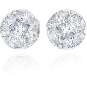 18k white gold diamond earrings