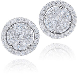 18k white gold diamond earrings