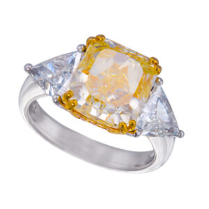 GIA Certified Cut-Cornered Rectangular Modified Brilliant 6.07 cts Natural Fancy Yellow Flawless