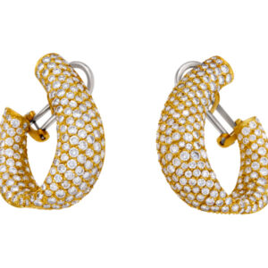 Diamond hoops in 18k