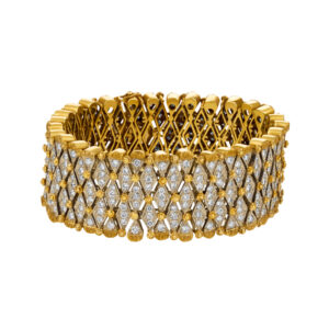 Wide diamond bracelet in 18k