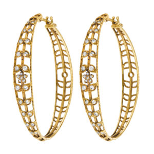 Hoops in 18k with diamond accents with 0.5 cts in diamonds