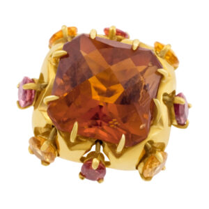 Imperial yellow topaz ring in 18k