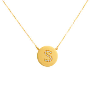 14k gold necklace with diamond S